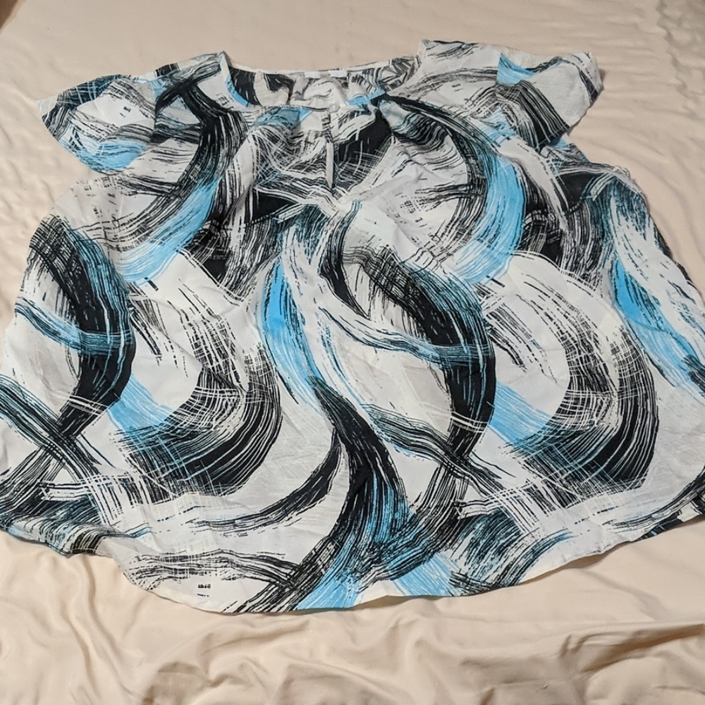 Brushstroke pattern blouse